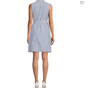 Tommy Hilfiger Striped Cotton Knee Length Shirtdress